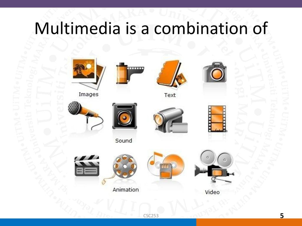 match the multimedia presentation elements with their descriptions