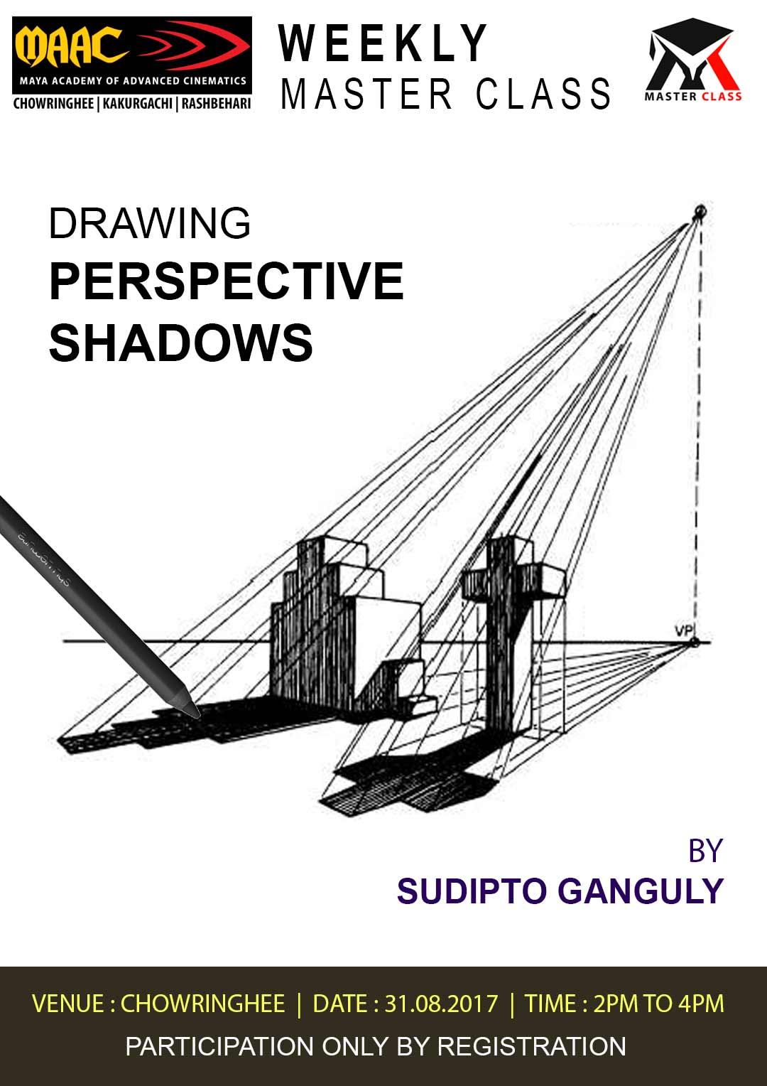Weekly Master Class on Drawing Perspective Shadows - Sudipto Ganguly