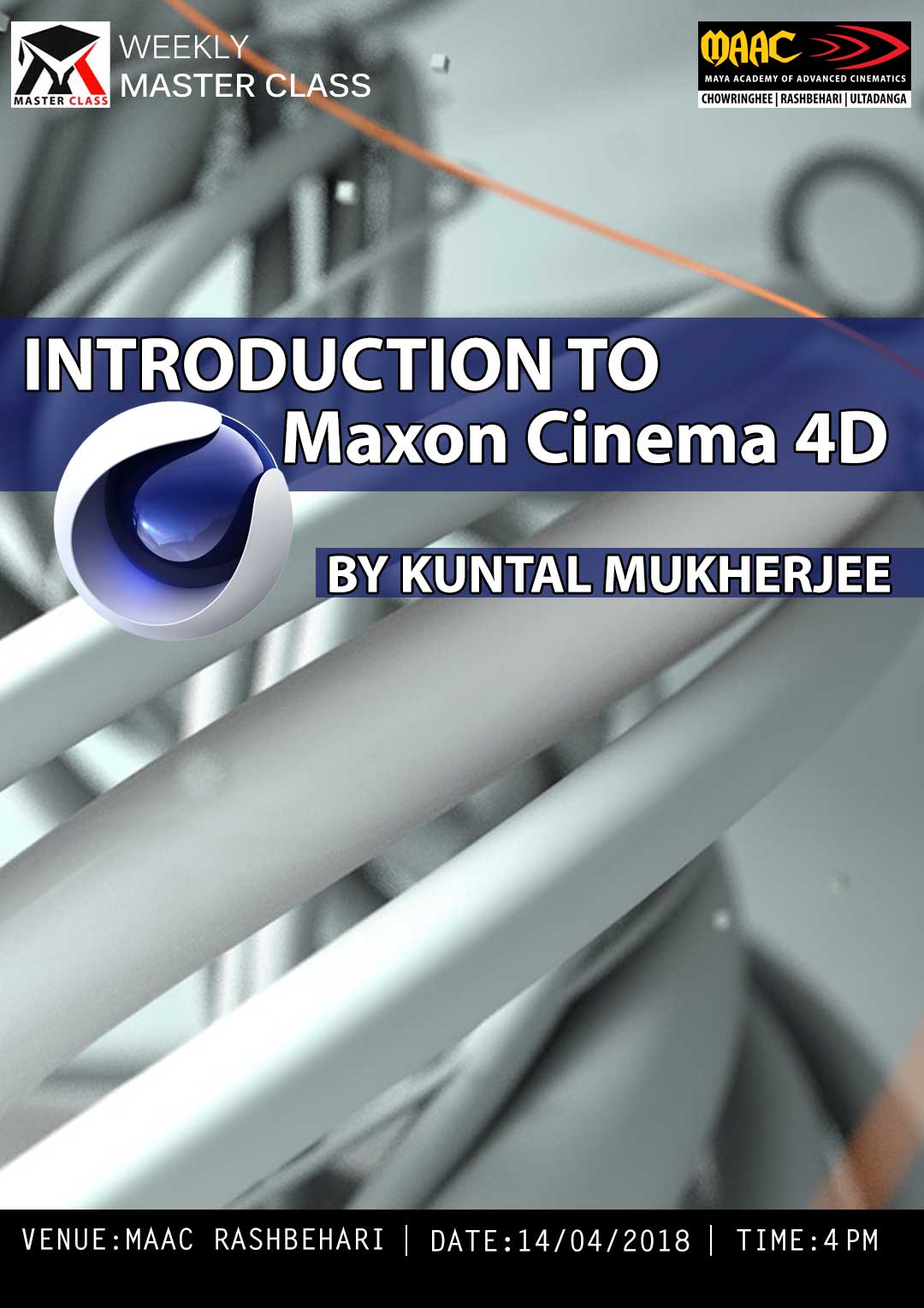 Weekly Master Class on Introduction to Maxon Cinema 4D