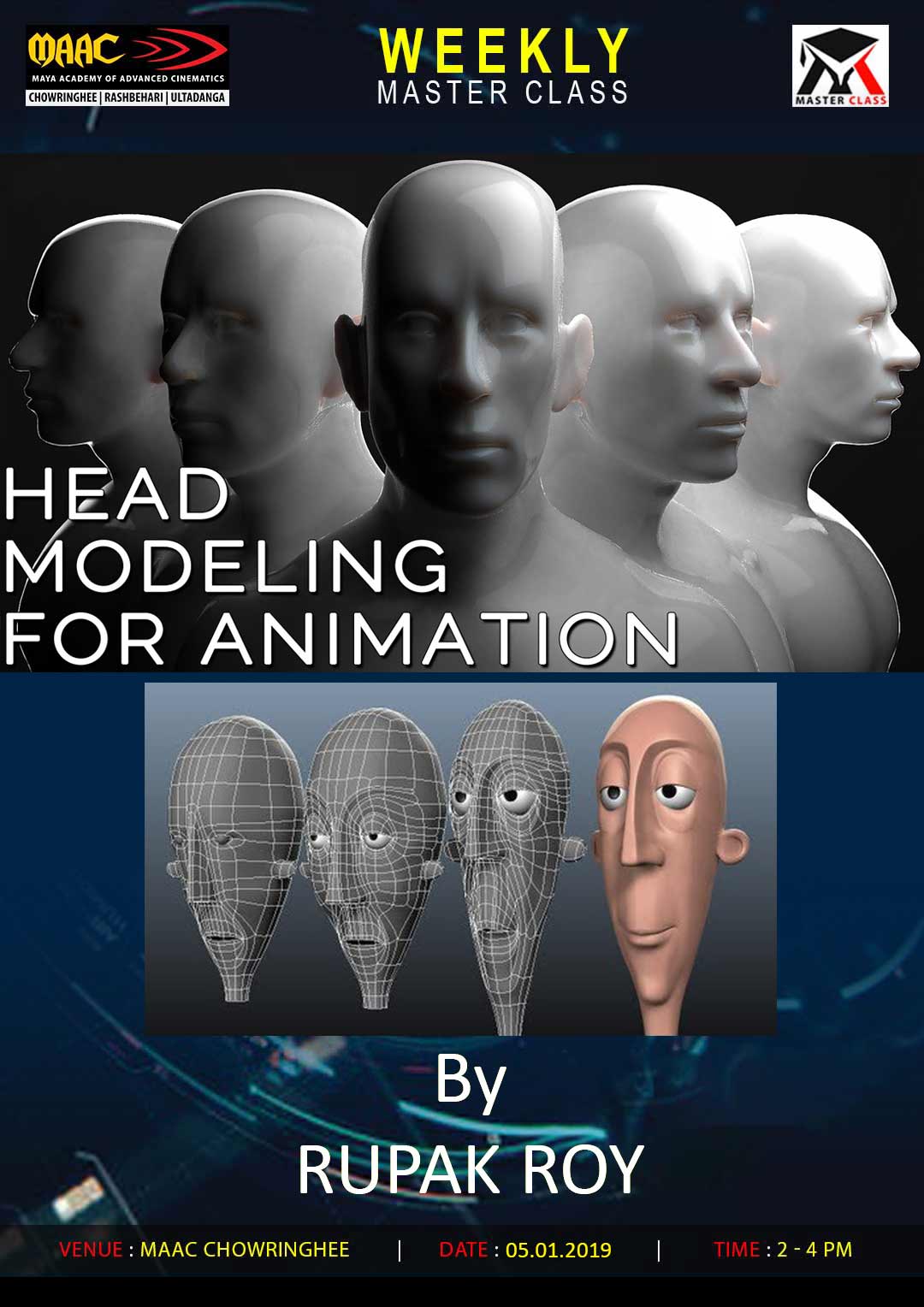 Weekly Master Class on Head Modeling for Animation