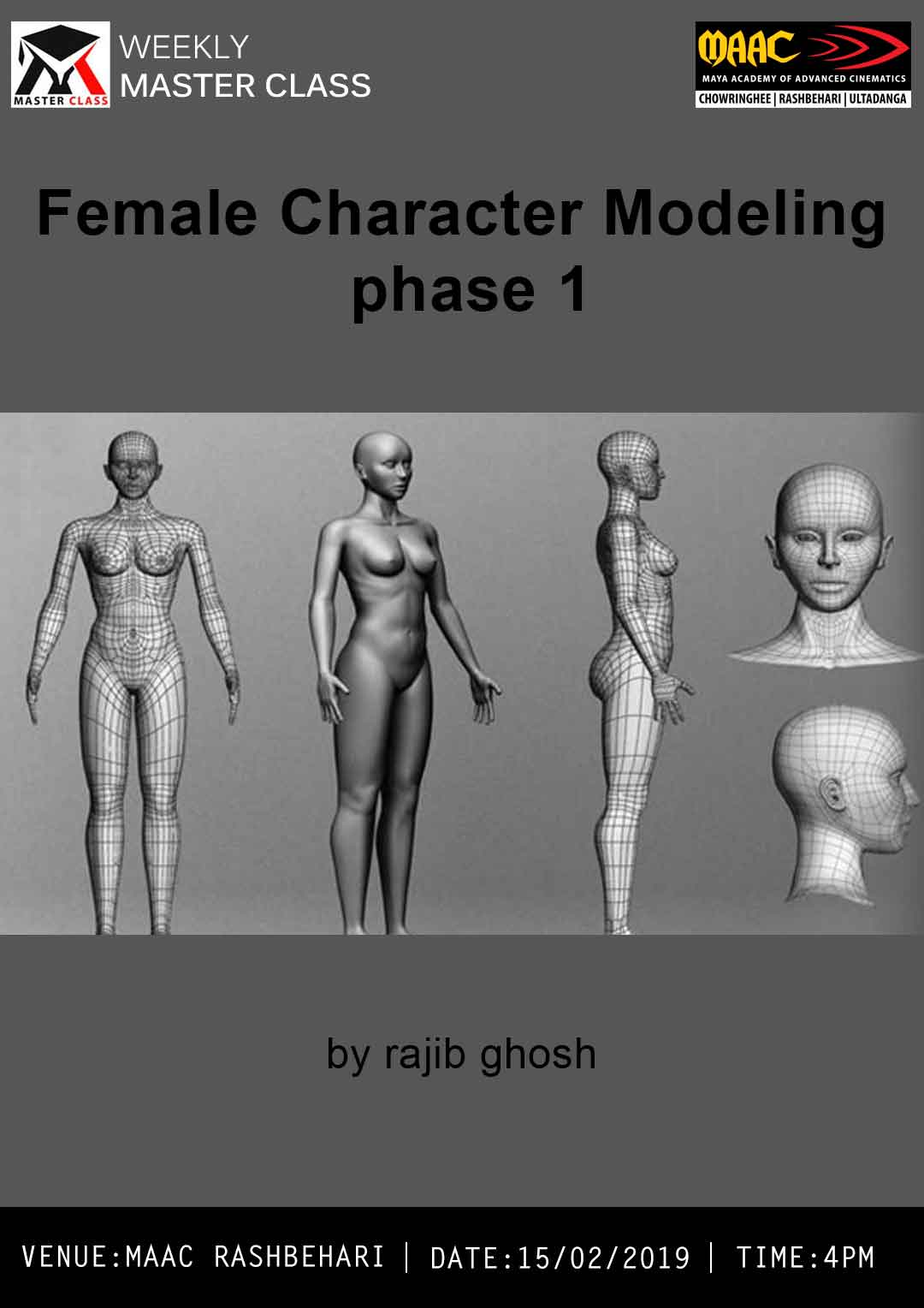 Weekly Master Class on Female Character Modeling Phase 1