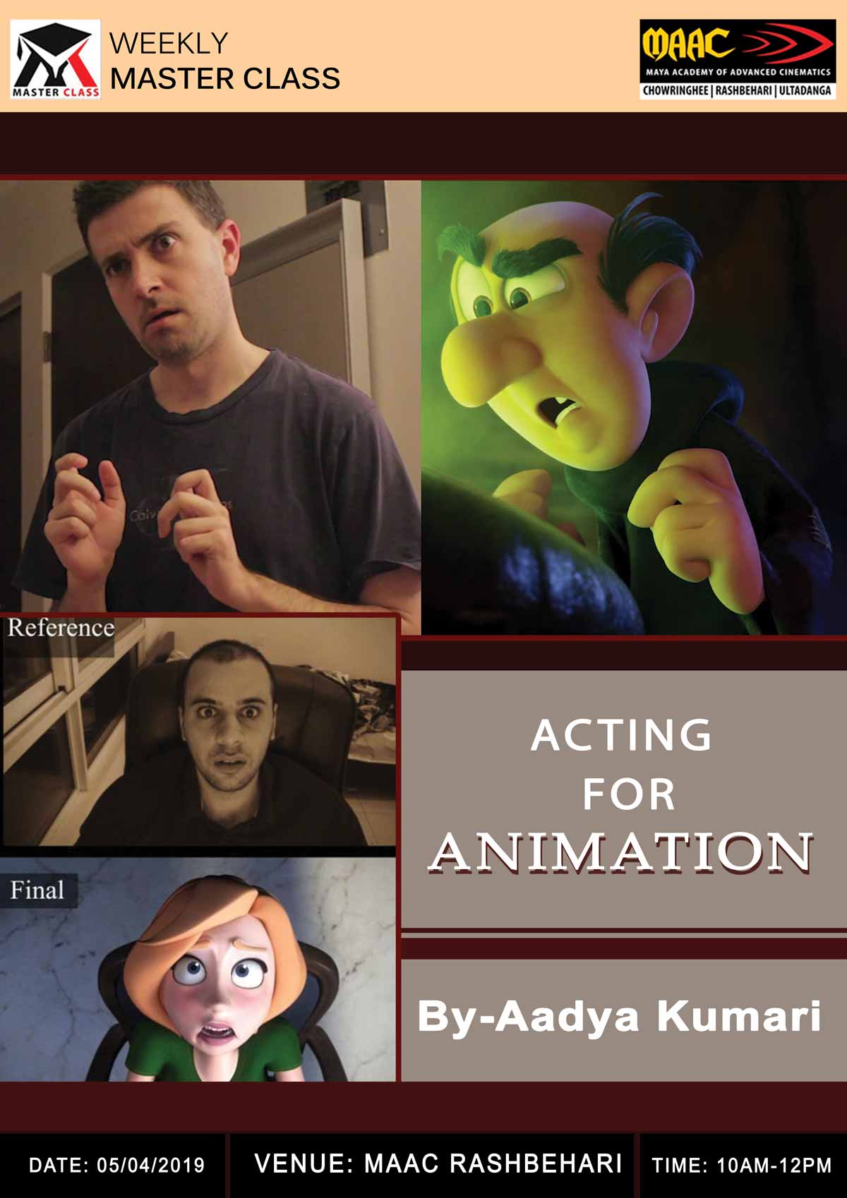 Weekly Master Class on Acting for Animation