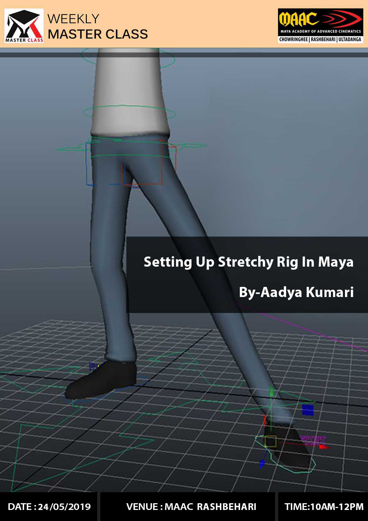 Weekly Master Class on Setting Up Stratchy Rig in Maya