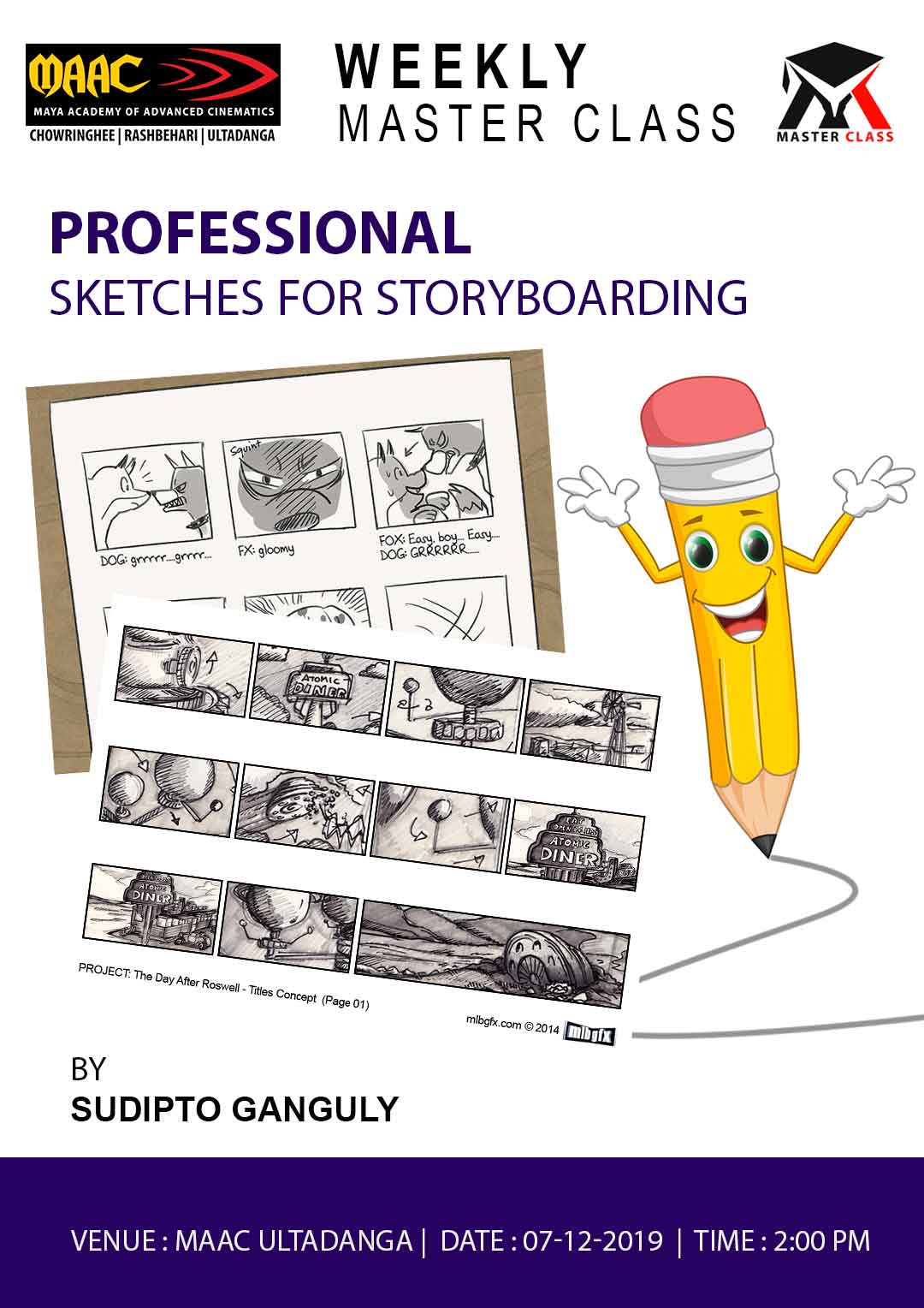 Weekly Master Class on Professional Sketching for StoryBoarding