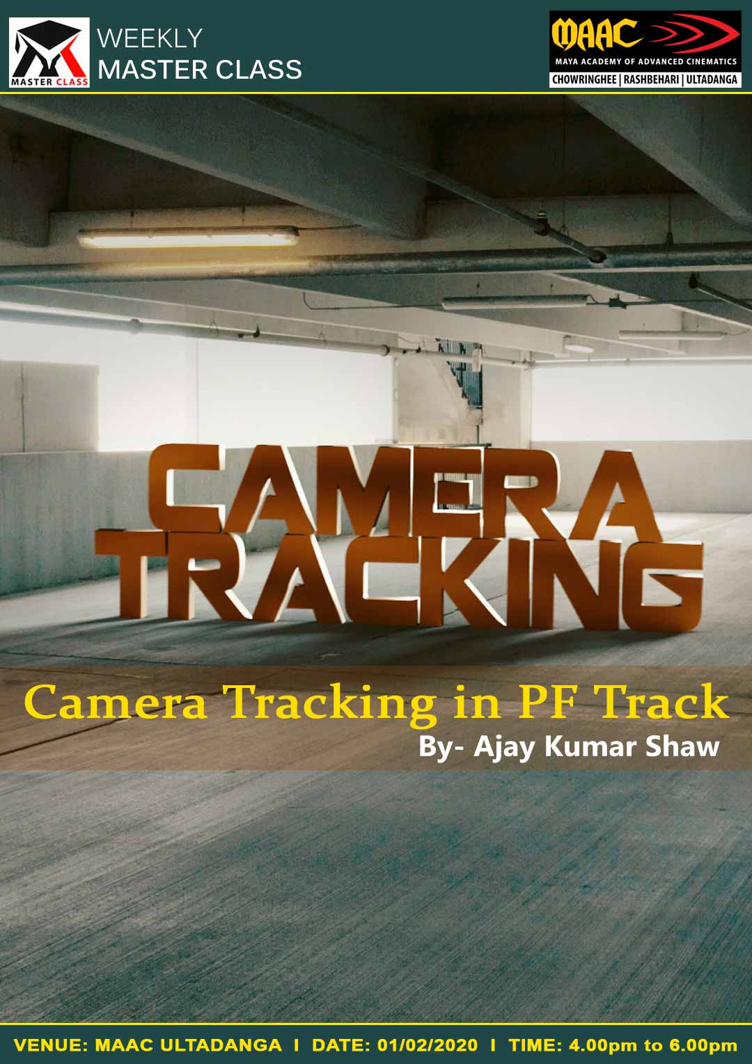 Weekly Master Class on Camera Tracking  in PF Track
