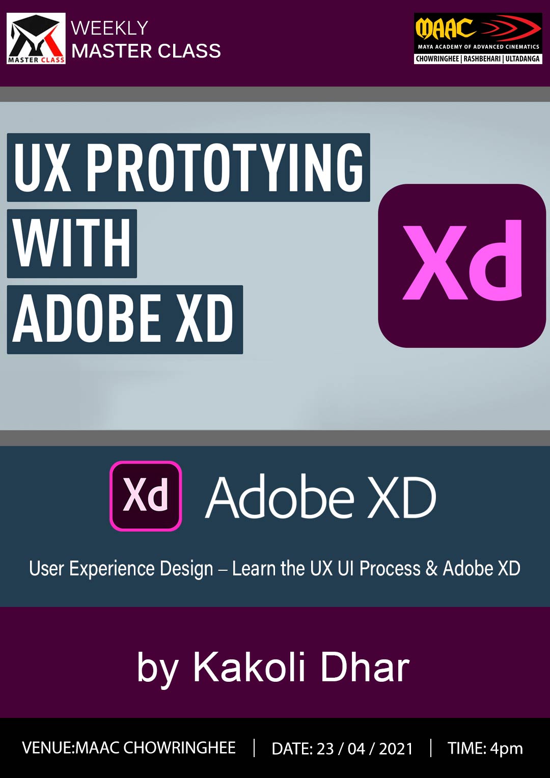 Weekly Master Class on UX Prototying with Adobe XD